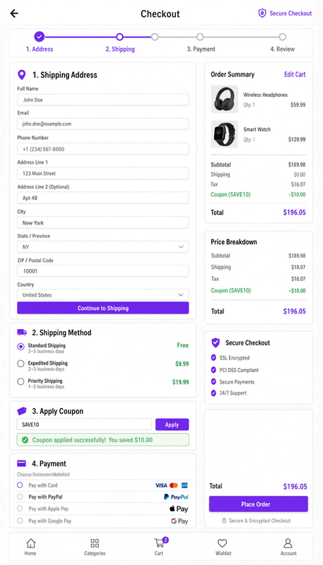 E-Commerce Checkout System project preview
